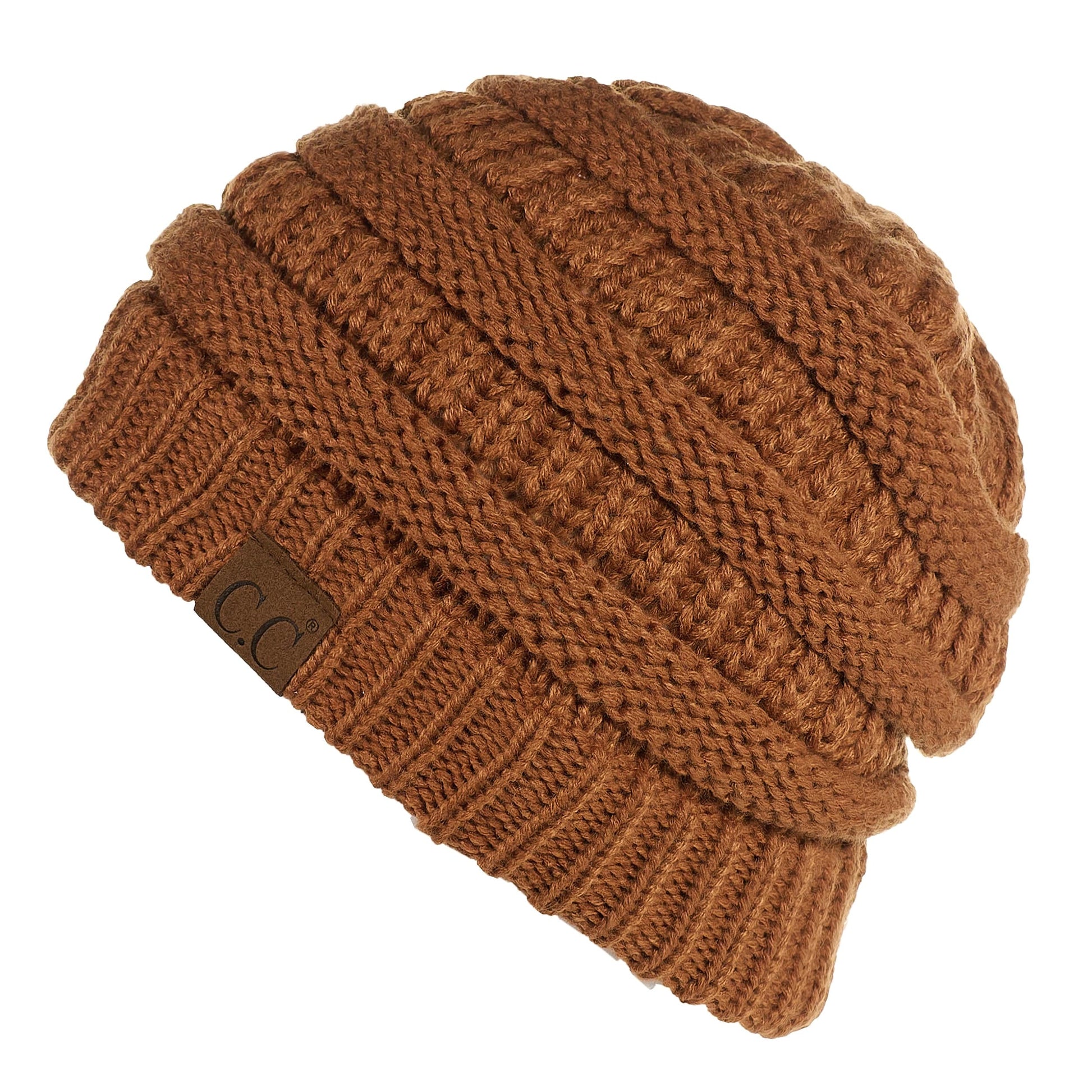 C.C Apparel Clay C.C Hat 25 - Slouchy Thick Warm Cap Hat Skully Fuzzy Lined Cable Knit Beanie