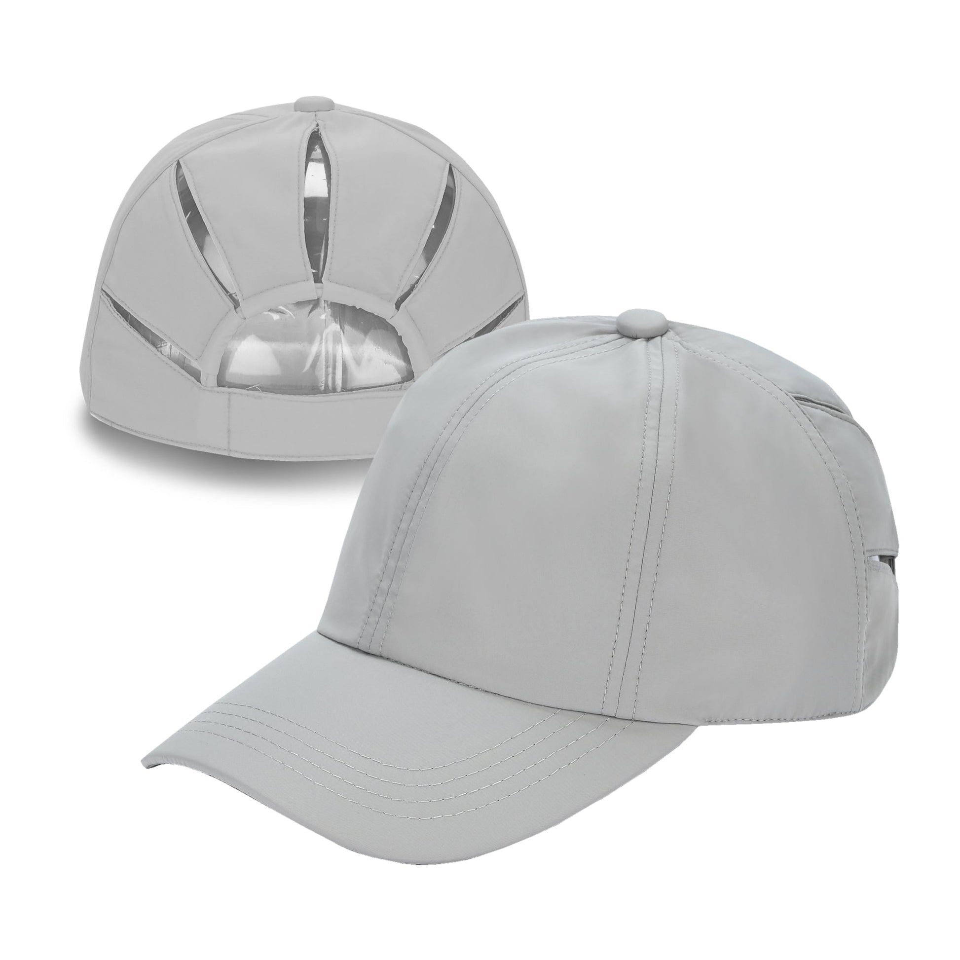 Keebon International Apparel Gray C.C Multi Ponytail Hat