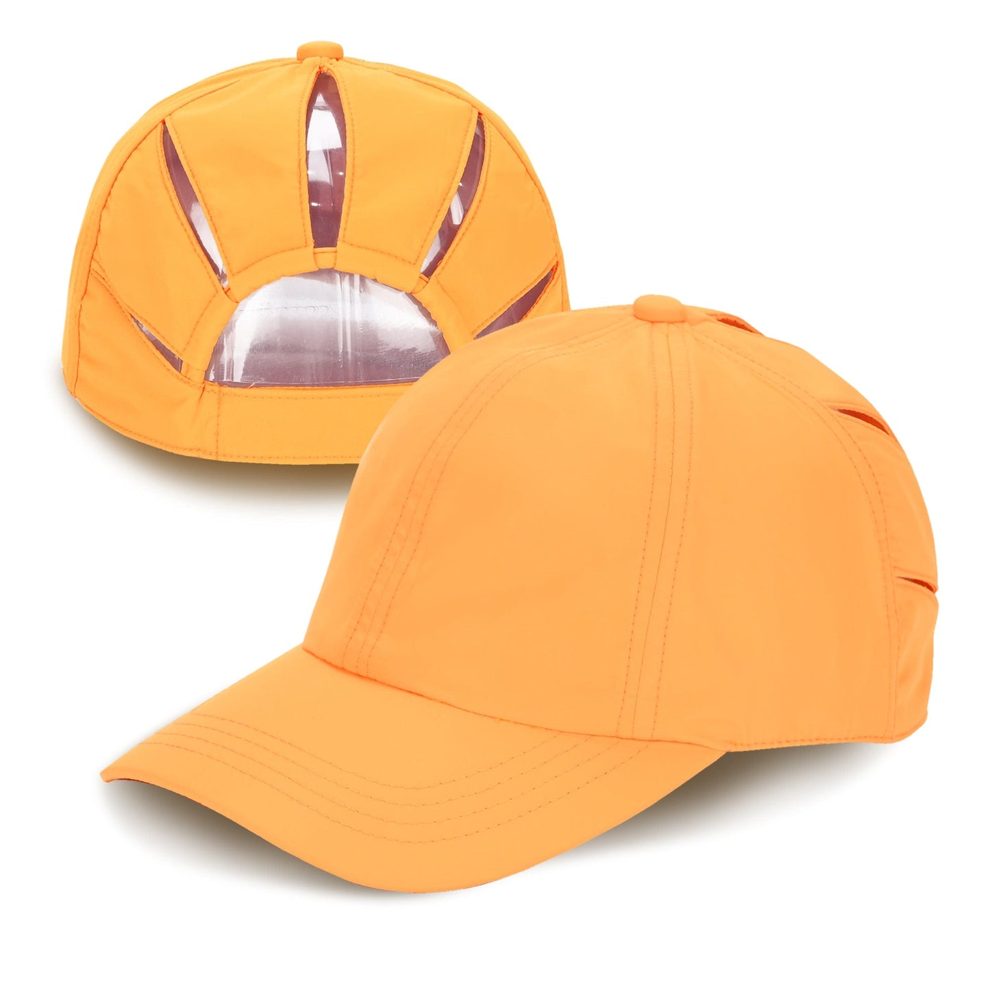 Keebon International Apparel Orange C.C Multi Ponytail Hat