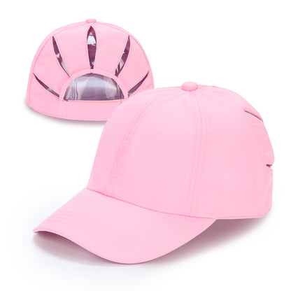 Keebon International Apparel Pink C.C Multi Ponytail Hat