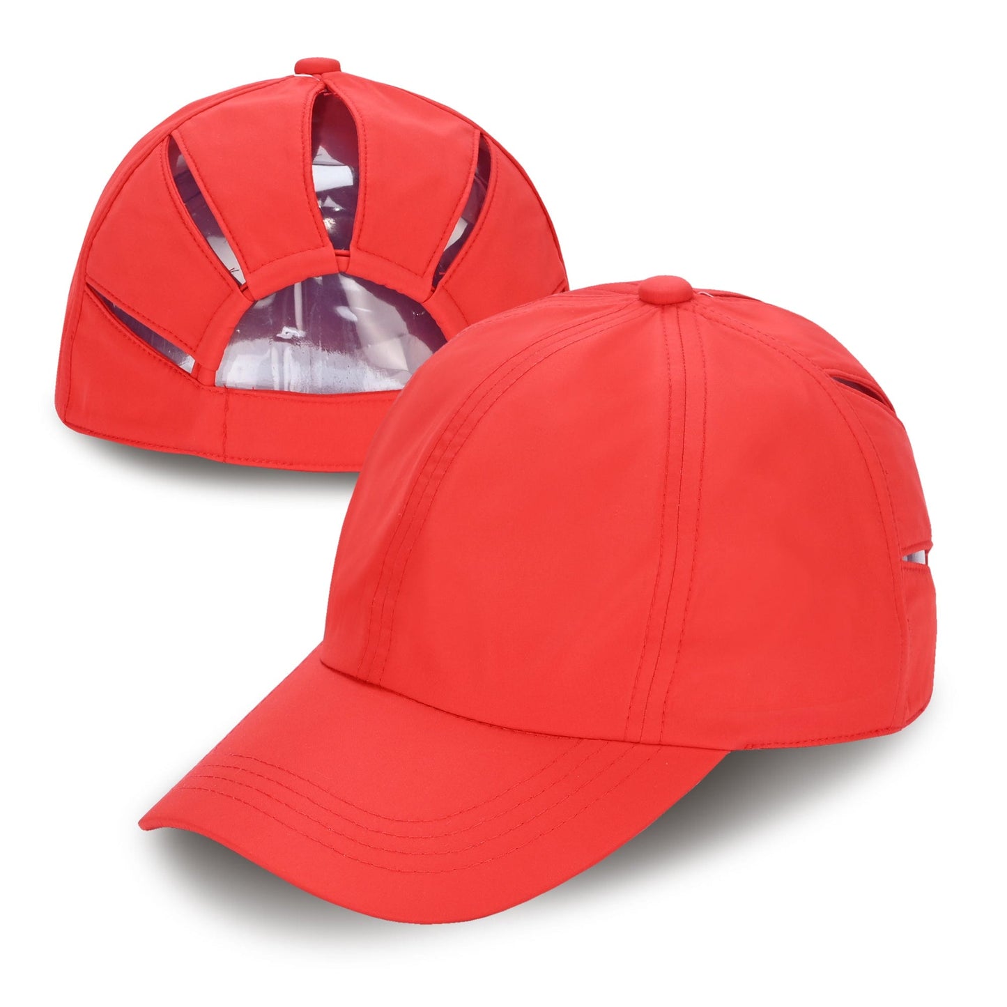 Keebon International Apparel Red C.C Multi Ponytail Hat