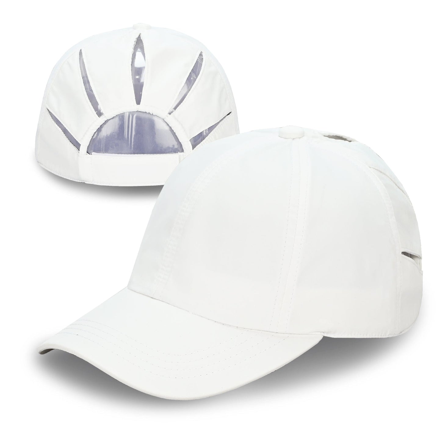 Keebon International Apparel White C.C Multi Ponytail Hat