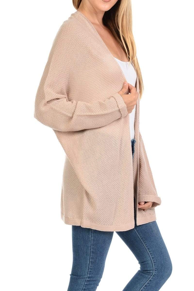 Auliné Collection Apparel Auliné Collection Women's Casual Open Front Loose Drape Knit Cardigan Sweater