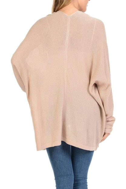 Auliné Collection Apparel Auliné Collection Women's Casual Open Front Loose Drape Knit Cardigan Sweater