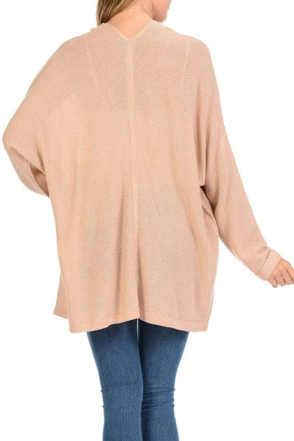 Auliné Collection Apparel Auliné Collection Women's Casual Open Front Loose Drape Knit Cardigan Sweater