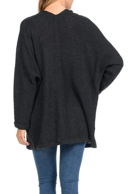 Auliné Collection Women's Casual Open Front Loose Drape Knit Cardigan Sweater