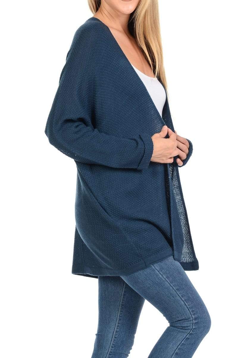 Auliné Collection Apparel Auliné Collection Women's Casual Open Front Loose Drape Knit Cardigan Sweater