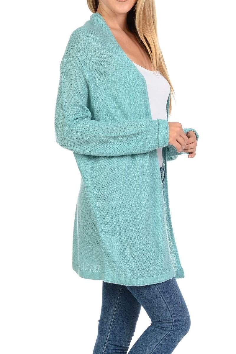 Auliné Collection Apparel Auliné Collection Women's Casual Open Front Loose Drape Knit Cardigan Sweater