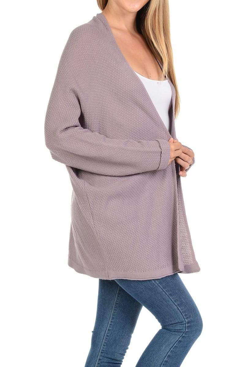 Auliné Collection Apparel Auliné Collection Women's Casual Open Front Loose Drape Knit Cardigan Sweater