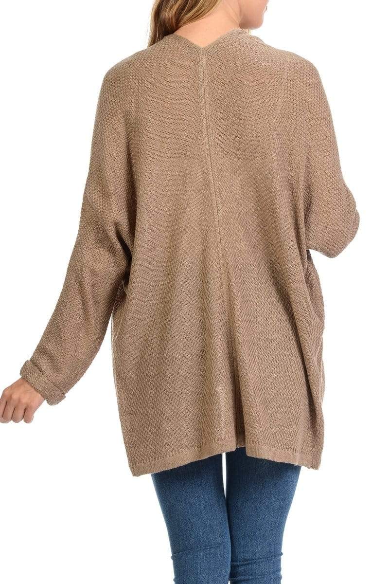 Auliné Collection Apparel Auliné Collection Women's Casual Open Front Loose Drape Knit Cardigan Sweater