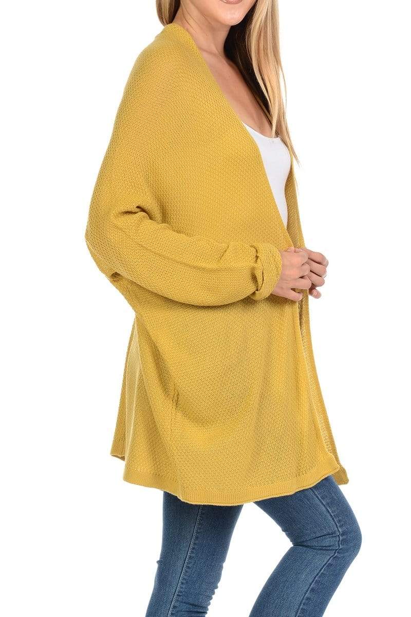 Auliné Collection Apparel Auliné Collection Women's Casual Open Front Loose Drape Knit Cardigan Sweater