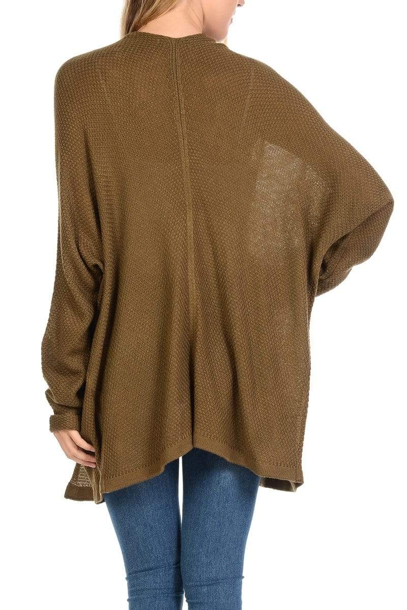 Auliné Collection Apparel Auliné Collection Women's Casual Open Front Loose Drape Knit Cardigan Sweater