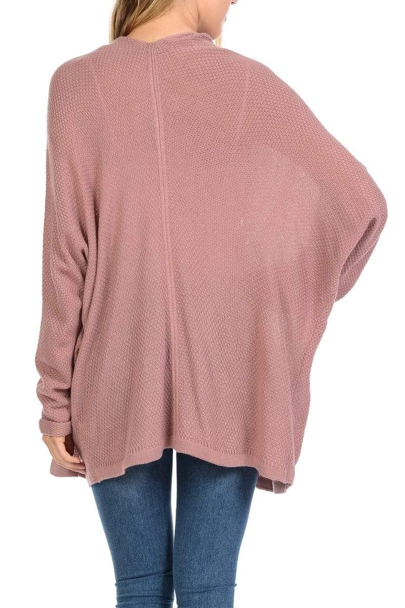 Auliné Collection Apparel Auliné Collection Women's Casual Open Front Loose Drape Knit Cardigan Sweater