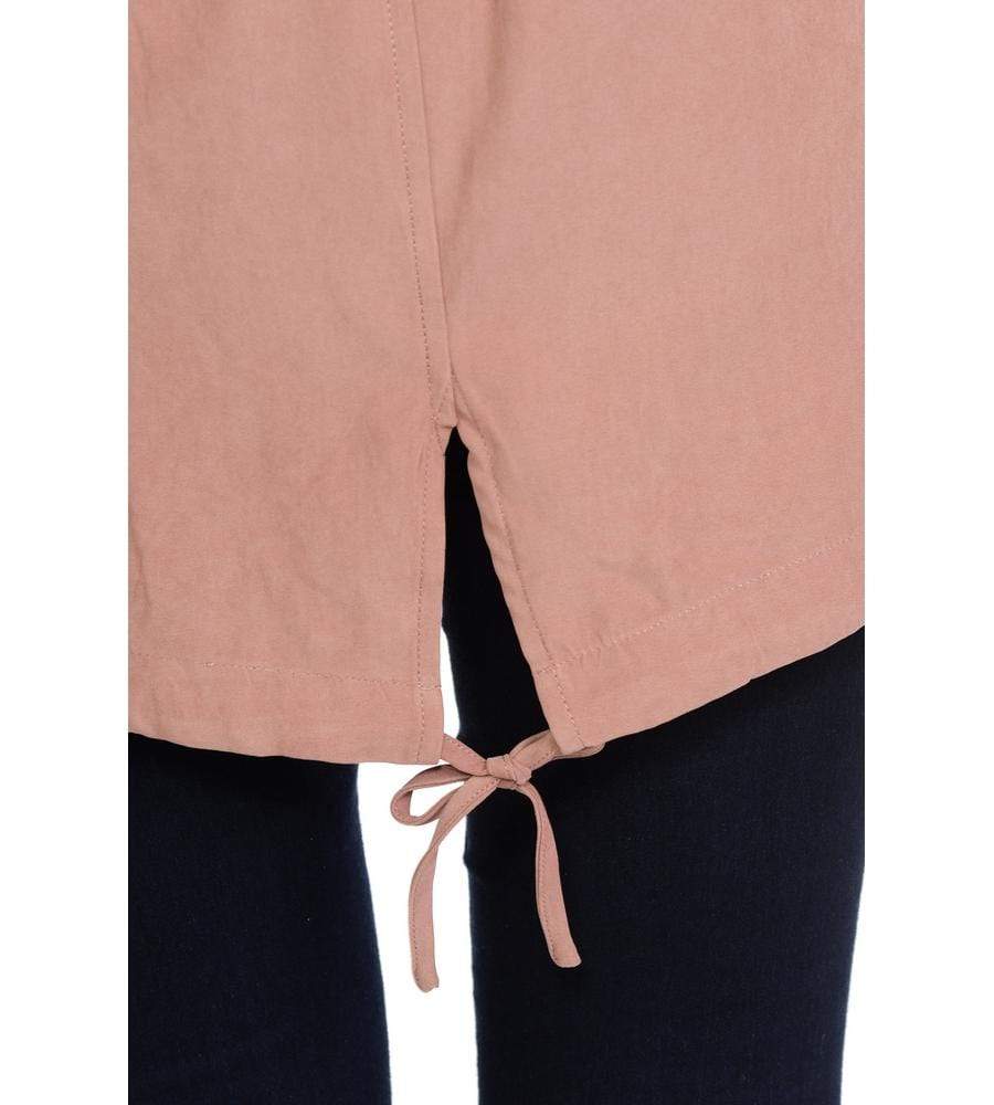 Auliné Collection Apparel (Original) Auliné Collection Womens Peach Skin Asymmetrical Zip Up Hooded Anorak Jacket