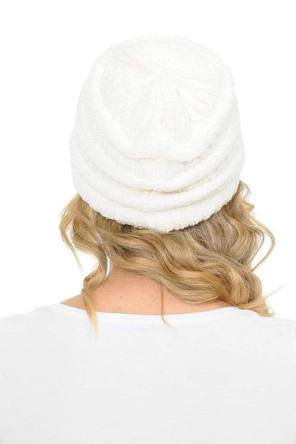 C.C Apparel C.C Hat 30 - Chenille Textured Soft Stretchy Warm Thick Cap Hat Cable Knit Beanie