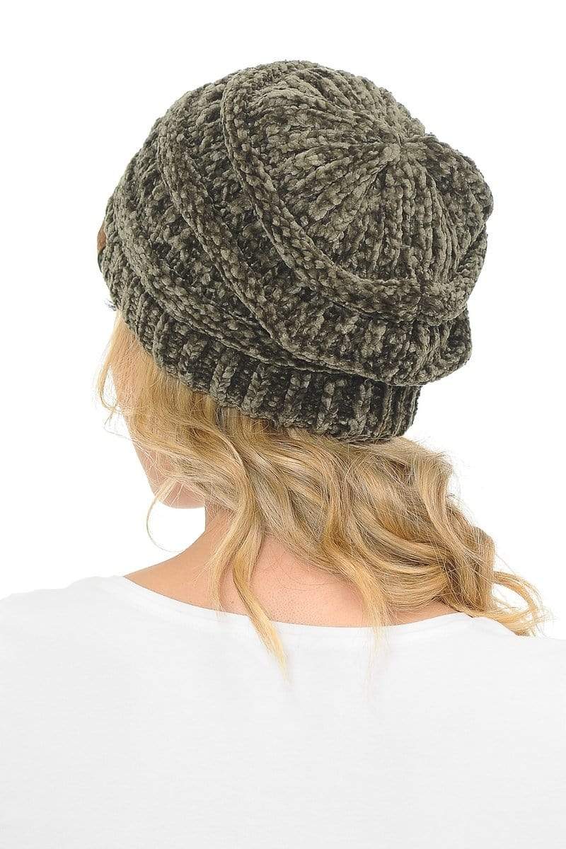 C.C Hat 30 - Chenille Textured Soft Stretchy Warm Thick Cap Hat