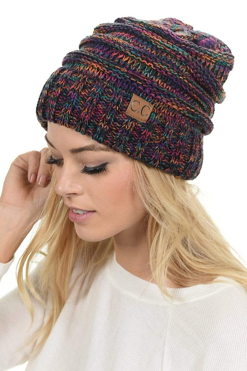 C.C Hat 6242 - Oversized Baggy Slouch Thick Warm Cap Hat Skully 