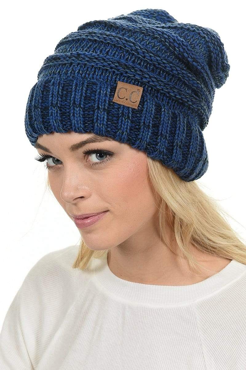 C.C Hat 6242 - Oversized Baggy Slouch Thick Warm Cap Hat Skully 