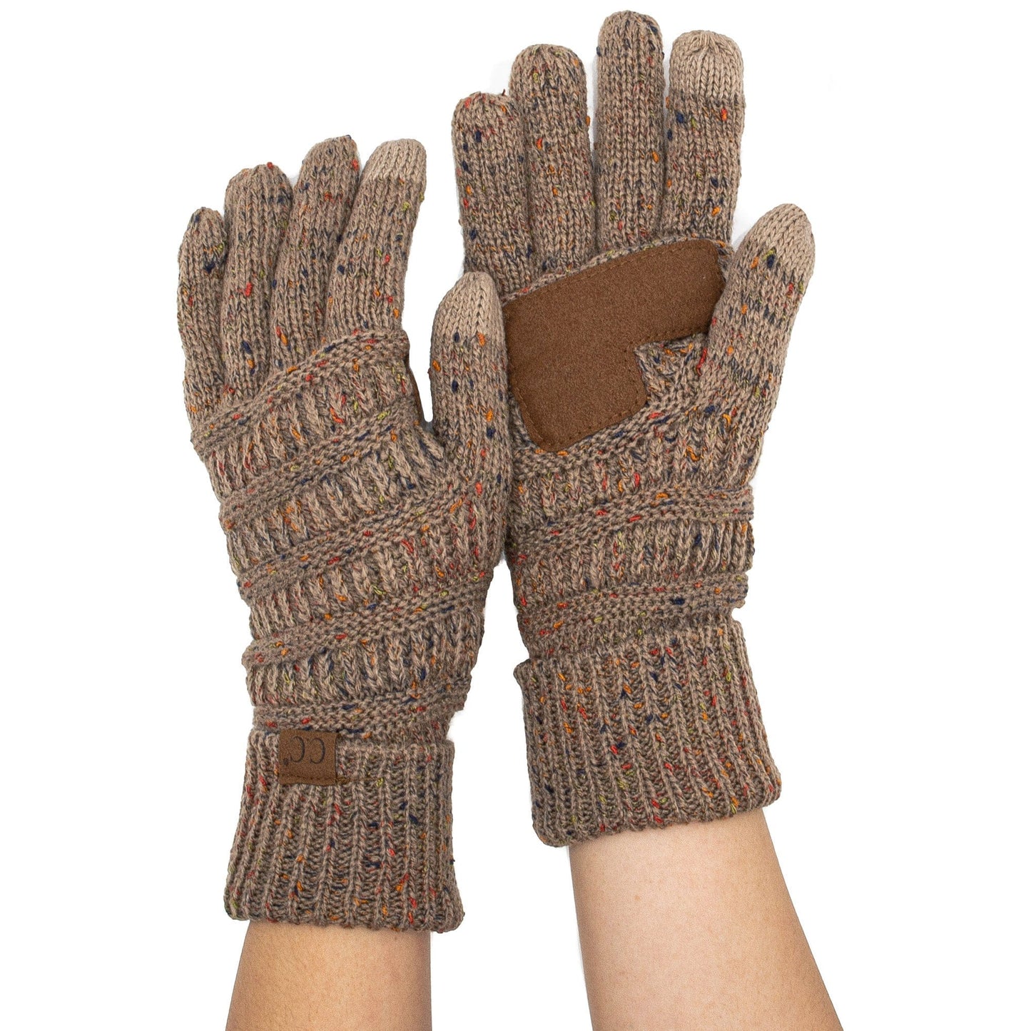 C.C G33 - Unisex Cable Knit Winter Warm Anti-Slip Touchscreen Confetti Texting Gloves